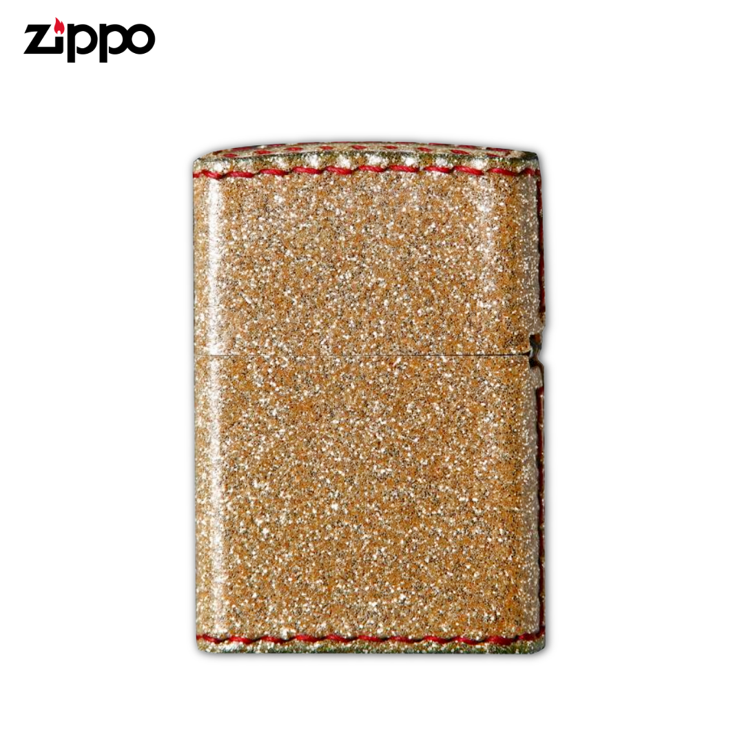 Zippo ZGL Champagne Gold Glitter Lighter ZSGL-SGD | PVC Faux Leather