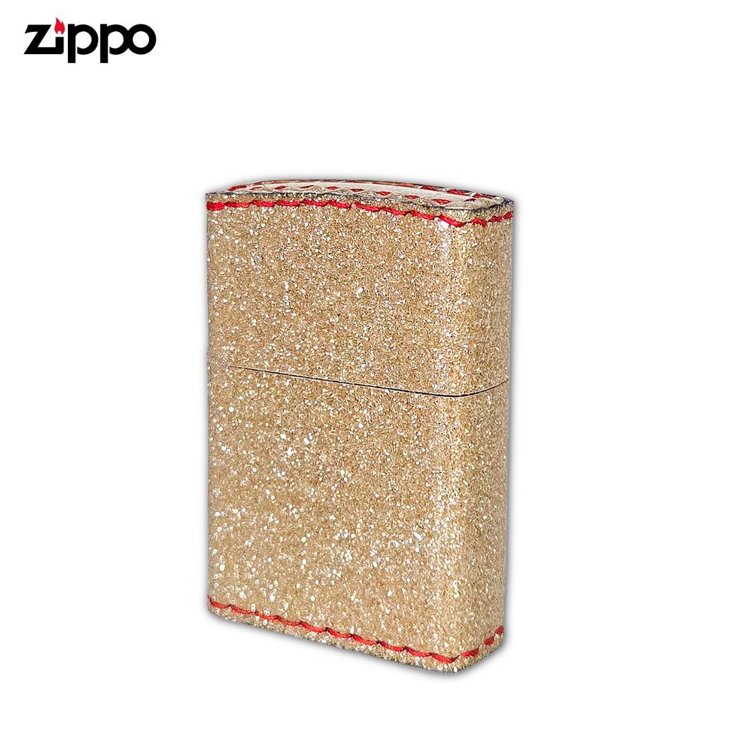 Zippo ZGL Champagne Gold Glitter Lighter ZSGL-SGD | PVC Faux Leather