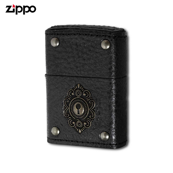 ZIPPO Keyhole Metal Black Leather Lighter – Discontinued Gothic Antiqu