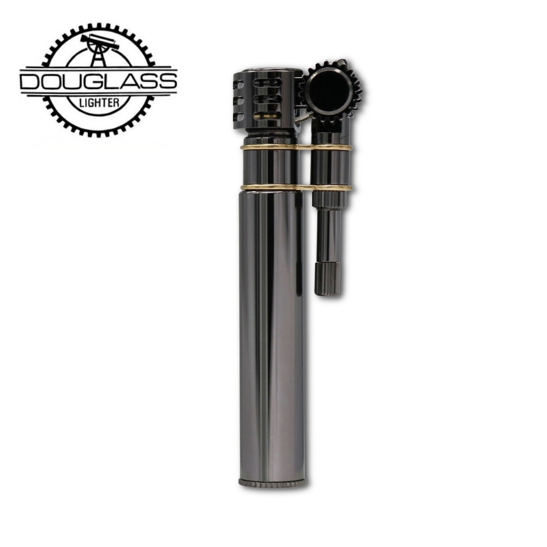 NEO by DOUGLASS Black No.3 Japanese Brass Oil Lighter | One-Touch Black-Plated Design